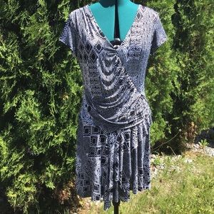 Nicole Benisti Black & White Drop Waist Dress, XL